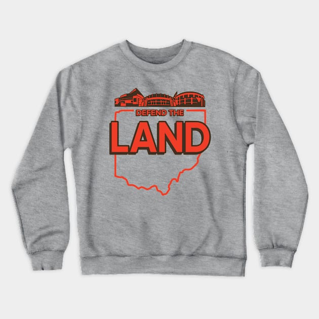 Cleveland Football Defend The Land Crewneck Sweatshirt by DeepDiveThreads